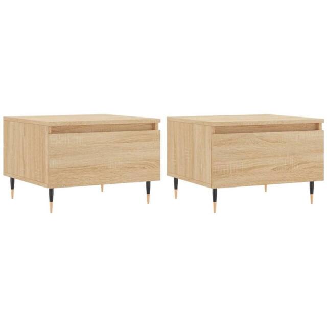 Berkfield Home Coffee Tables 2 pcs Sonoma Oak 50x46x35 cm Engineered Wood in Brown - Size: 50 x 46 x 35 cm - image 1