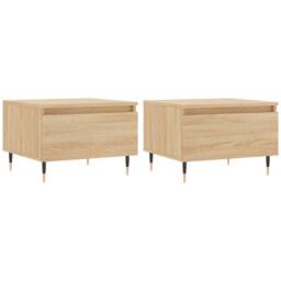 Berkfield Home Coffee Tables 2 pcs Sonoma Oak 50x46x35 cm Engineered Wood in Brown - Size: 50 x 46 x 35 cm - thumbnail 1