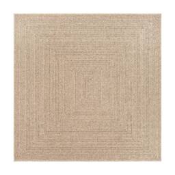 Berkfield Home Rug ZIZUR 120x120 cm Jute Look Indoor & Outdoor in Brown - Size: Medium - thumbnail 4