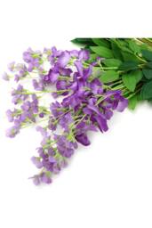 Garden Sanctuary 12pcs Artificial Purple Wisteria Hanging Vines - thumbnail 4