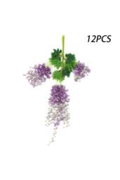 Garden Sanctuary 12pcs Artificial Purple Wisteria Hanging Vines - thumbnail 5