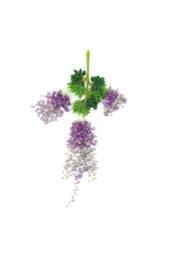 Garden Sanctuary 12pcs Artificial Purple Wisteria Hanging Vines - thumbnail 1