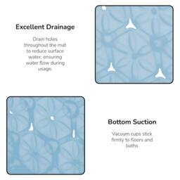 Showerdrape Contours Shower curtain & Laguna Blue Anti Slip Bath Mat in White - Size: 180 cm width x 180 cm drop - thumbnail 4