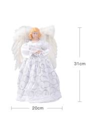 Living and Home Angel Christmas Tree Topper with LED Lights Home Decor in White - thumbnail 6