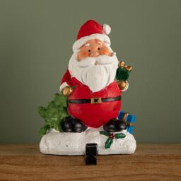Samuel Alexander 13cm Premier Christmas Stocking Hanger Decoration in Santa Design in Red - thumbnail 1