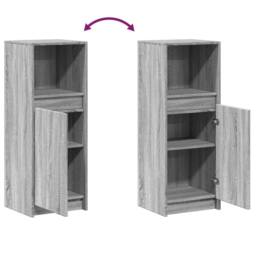 Berkfield Home Sideboard with LED Grey Sonoma 38x34x100 cm Engineered Wood - Size: 38 x 34 x 100 cm - thumbnail 9