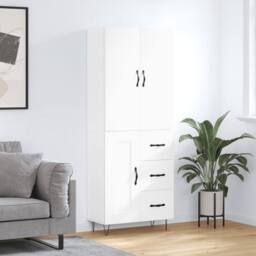 Berkfield Home Highboard White 69.5x34x180 cm Engineered Wood - thumbnail 2