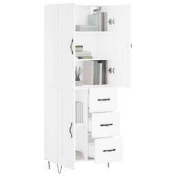 Berkfield Home Highboard White 69.5x34x180 cm Engineered Wood - thumbnail 1