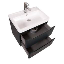 Bathroom Kingdom Monza Grey Wall Hung Slimline Basin Drawer Vanity 600mm - thumbnail 2