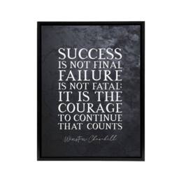 "Artery8 Winston Churchill Slate Quote Framed Canvas Wall Art Print in Grey - Size: W12"" x H16""" - thumbnail 1