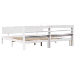 Berkfield Home Bed Frame with Headboard without Mattress White 180x200 cm Super King - thumbnail 6