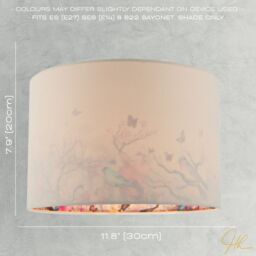 Happy Homewares Cream Linen Fabric Lamp Shade with Inner Cotton Colourful Floral Print - Size: 12 inches - thumbnail 6