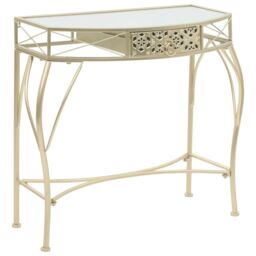 Berkfield Home Side Table French Style Metal 82x39x76 cm Gold - Size: 82 x 39 x 76 cm - thumbnail 1