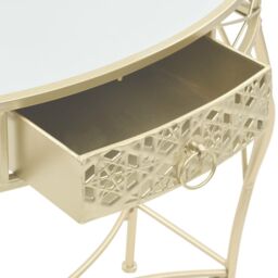 Berkfield Home Side Table French Style Metal 82x39x76 cm Gold - Size: 82 x 39 x 76 cm - thumbnail 6