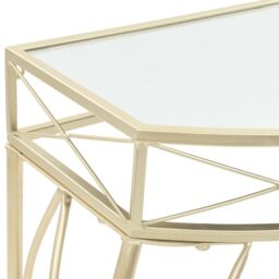 Berkfield Home Side Table French Style Metal 82x39x76 cm Gold - Size: 82 x 39 x 76 cm - thumbnail 4