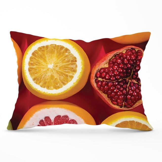 Warren Reed - Designer Citrus & Pomegranate Cushions in Red - Size: 60 cm x 60 cm - image 1