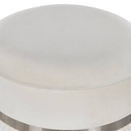 Wyld and Coco Off-White Velvet Pouffe Set of 2 with Metal Bands and Hidden Storage in White - thumbnail 5