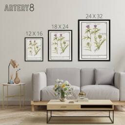 "Artery8 Thistle & Artichoke Flowers de Boodt Framed Canvas Wall Art Print in White - Size: W12"" x H16""" - thumbnail 4