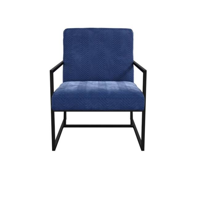 Lemon Pavilion Furniture Chance Chair - Velvet/Metal - Oxford Blue - Partially Assembled - image 1
