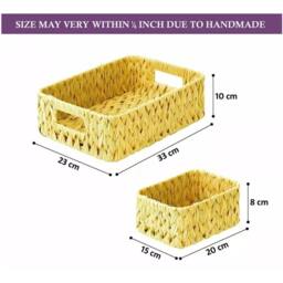 KORVIXA Natural Set of 3 Decorative Wicker Baskets - Size: 900mm - thumbnail 2