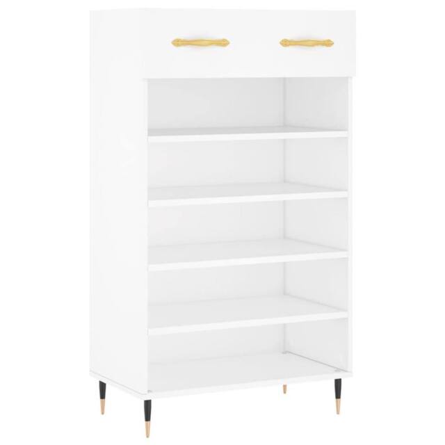 Berkfield Home Shoe Cabinet White 60x35x105 cm Engineered Wood - Size: 60 x 35 x 105 cm - image 1