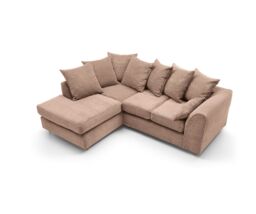 Abakus Direct Jumbo Corner Sofa Brown Left - thumbnail 3