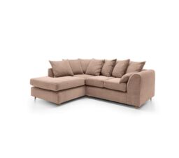 Abakus Direct Jumbo Corner Sofa Brown Left - thumbnail 2