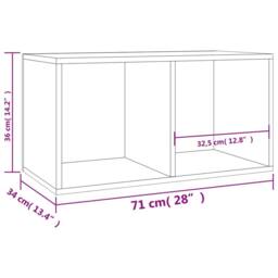Berkfield Home Vinyl Storage Box Concrete Grey 71x34x36 cm Engineered Wood - Size: 71 x 34 x 36 cm - thumbnail 9