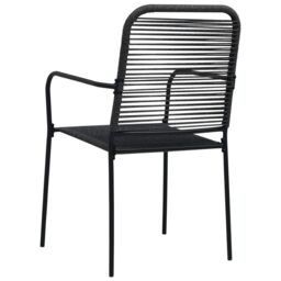 Berkfield Home Garden Chairs 4 pcs Cotton Rope & Steel Black - thumbnail 5