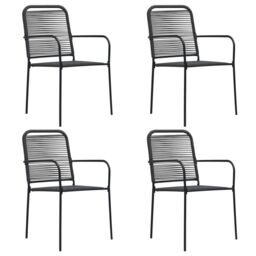 Berkfield Home Garden Chairs 4 pcs Cotton Rope & Steel Black