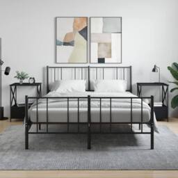 Berkfield Home Durable Bedside Tables 2 pcs Black 50x41x65 cm Engineered Wood - Size: 50 x 41 x 65 cm - thumbnail 2