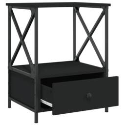 Berkfield Home Durable Bedside Tables 2 pcs Black 50x41x65 cm Engineered Wood - Size: 50 x 41 x 65 cm - thumbnail 7