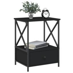 Berkfield Home Durable Bedside Tables 2 pcs Black 50x41x65 cm Engineered Wood - Size: 50 x 41 x 65 cm - thumbnail 1
