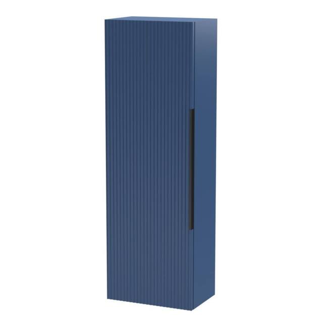 Balterley Fluted Front Wall Hung Single Door Tall Storage Unit, Black, 400mm in Blue - image 1