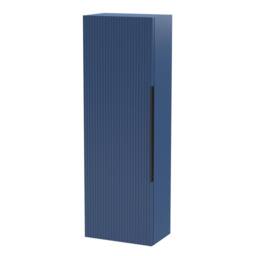 Balterley Fluted Front Wall Hung Single Door Tall Storage Unit, Black, 400mm in Blue