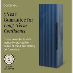 Balterley Fluted Front Wall Hung Single Door Tall Storage Unit, Black, 400mm in Blue - thumbnail 6