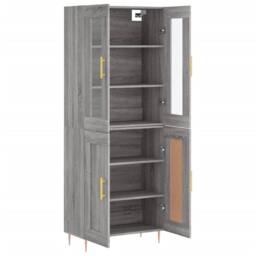 Berkfield Home Highboard Grey Sonoma 69.5x34x180 cm Engineered Wood - thumbnail 4