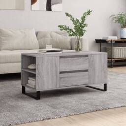 Berkfield Home Modern Coffee Table Grey Sonoma 102x44.5x50 cm Engineered Wood - thumbnail 2