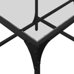 Berkfield Home Coffee Table with Transparent Glass Top 98.5x50x40 cm Steel - thumbnail 7
