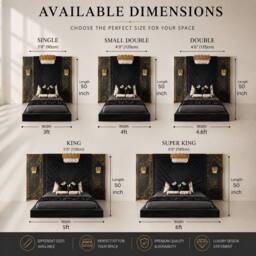 Stratus Interiors Coco Geometric Velvet Upholstered Bed - Slatted Base in Black - Size: Single - thumbnail 6