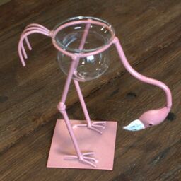 KDMD Hydroponic Home Decor - Pink Metal Flamingo Des 3 in Maroon - thumbnail 2