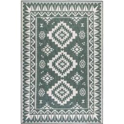THE RUGS Dynamic Reversible Indoor & Outdoor Rug Polypropylene Oriental Rug in Green - Size: 200 cm x 290 cm