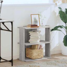 Berkfield Home Bookcase 3-Tier Grey Sonoma 60x30x60 cm Engineered Wood - Size: 60 x 30 x 60 cm - thumbnail 3