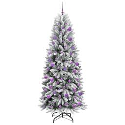Berkfield Home Artificial Christmas Tree with 300 LEDs White 78 x 78 x 210 cm - thumbnail 4