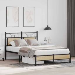 Berkfield Home Bed Frame without Mattress Sonoma Oak 120x200 cm Engineered Wood in Brown - Size: Small Double - thumbnail 5