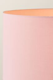 ValueLights Morrigan Grey Wood Tripod Floor Lamp with Fabric Drum Lamp Shade in Pale Pink - thumbnail 4