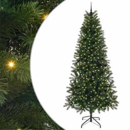 Berkfield Home Artificial Christmas Tree with 300 LEDs Green 240 cm PE & PVC - thumbnail 2