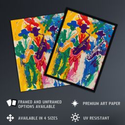 "Artery8 Saxophone Players Jazz Music Fest Abstract Framed Art Print - Size: W12"" x H16""" - thumbnail 2