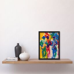 "Artery8 Saxophone Players Jazz Music Fest Abstract Framed Art Print - Size: W12"" x H16""" - thumbnail 4