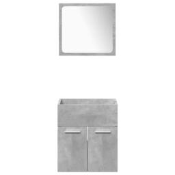 Berkfield Home Practical 5 Piece Bathroom Furniture Set Concrete Grey Engineered Wood - thumbnail 5